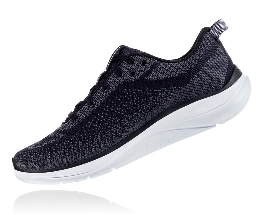 Running Shoes Mens - Hoka One One Hupana Flow - Black/White - UCQRJZX-18